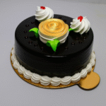 Golden Bloom Chocolate Cake