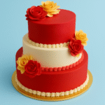 Strawberry Three Tier Anniversary Cake